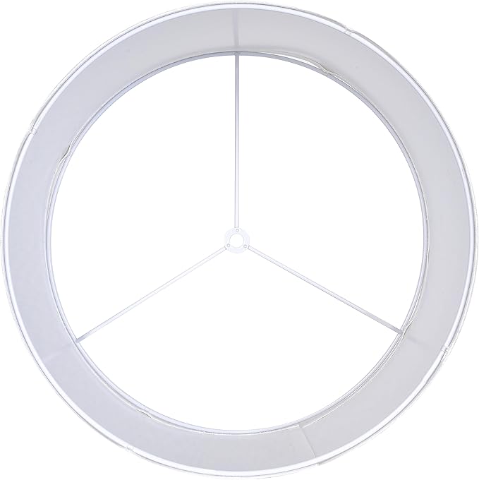 Set of 2 Pure White Linen Drum Lamp Shade 13" Top x 13" Bottom x 10" High (Spider) Contemporary Lamp Shades for Table Lamps & Bedside Lamps Replacement Lampshade - GO&SO - Assembly is Required