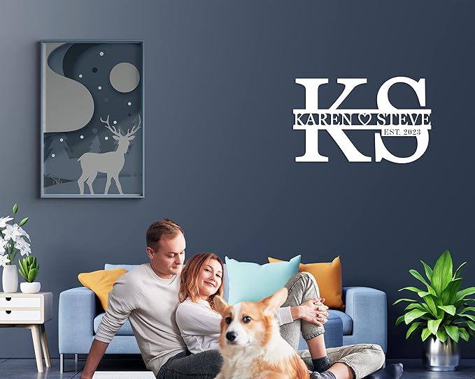 Personalized Metal Letters Sign, Anniversary Wedding Gifts Letters for Wall Decor, Monogram Wall Decor, Metal Name Signs Personalized, Family Name Sign, Name Sign for Wall, Initial Split Letter Sign