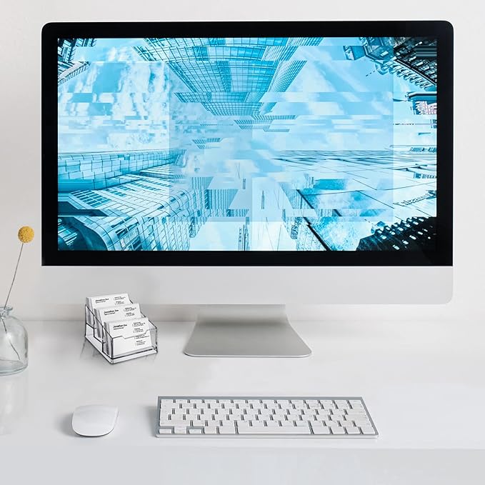 Clear Acrylic Business Card Holder,3 Tier Premium Acrylic Clear Business Card Holder Stand for Desk Fits 150 Business Cards