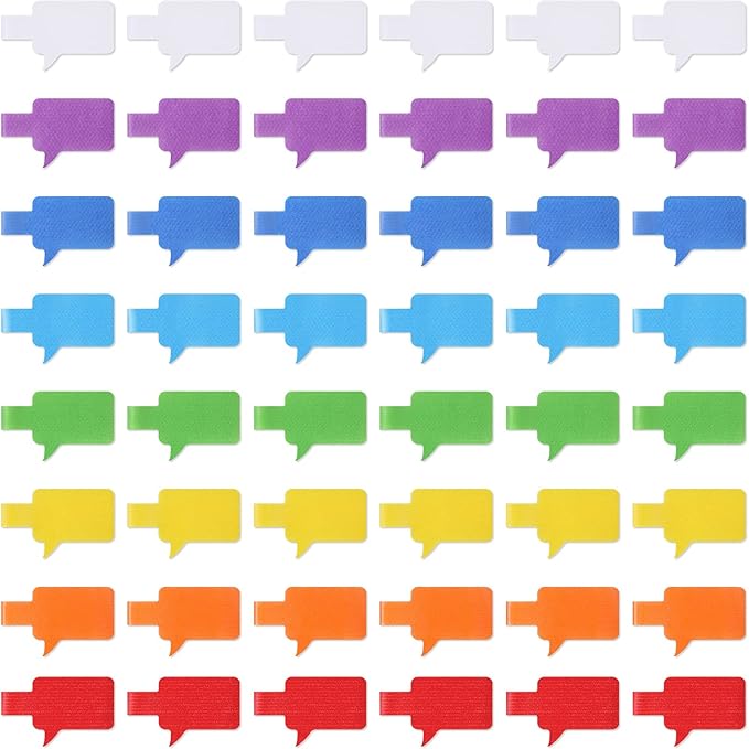 50 Pieces Cable Labels Multi Color Cord Wire Labels, Cable Tags and Wire Tags for Management and Classify for Electronics, Computers and More(Simple Style)
