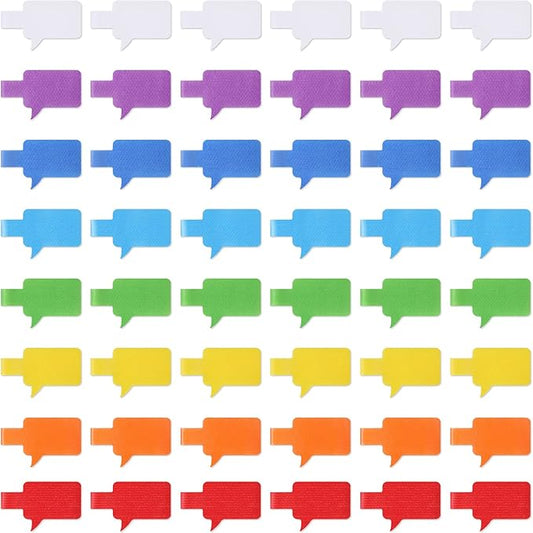 50 Pieces Cable Labels Multi Color Cord Wire Labels, Cable Tags and Wire Tags for Management and Classify for Electronics, Computers and More(Simple Style)