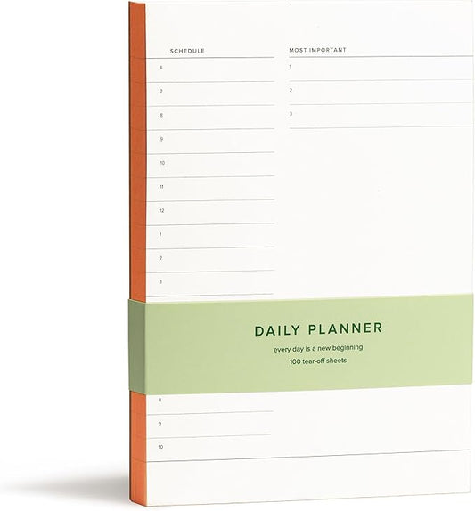 Daily To-Do List Notepad – Desk Pad for Work and Study, Orange, 8.25x5.85 Inches