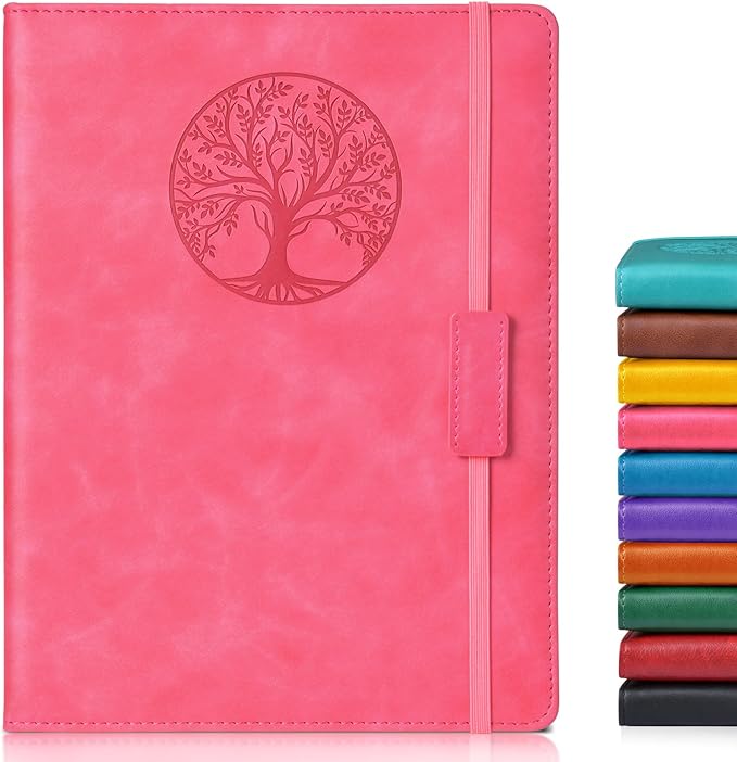 Biuwory Lined Journal Notebook for Women Men,256 Pages B5 Large Hardcover Leather Journals for Writing,Travel,Business,Work & School,College Ruled Notebooks for Note Taking,Diary Notepad 7.8"×10.2"