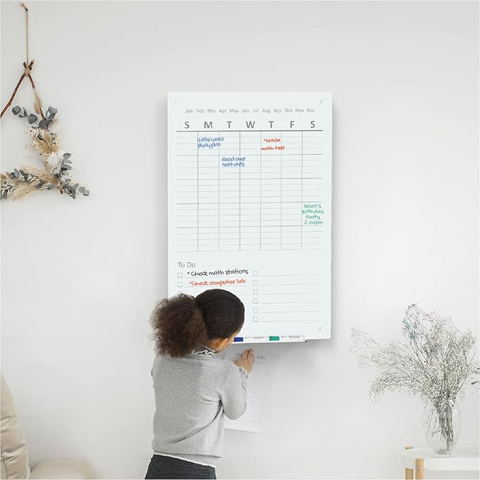 Audio-Visual Direct Magnetic Weekly Planner Dry-Erase Board for Wall - 24" x 36" - (to Do List, White)