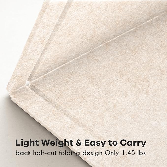 Bulletin Board, 36 x 24 inches Felt Board - Decorative Pin Board, Cork Board Alternative for Wall, 3' x 2' Foldable Self-Adhesive Vision Board Prayer Board with 20 Pushpins - Oatmeal