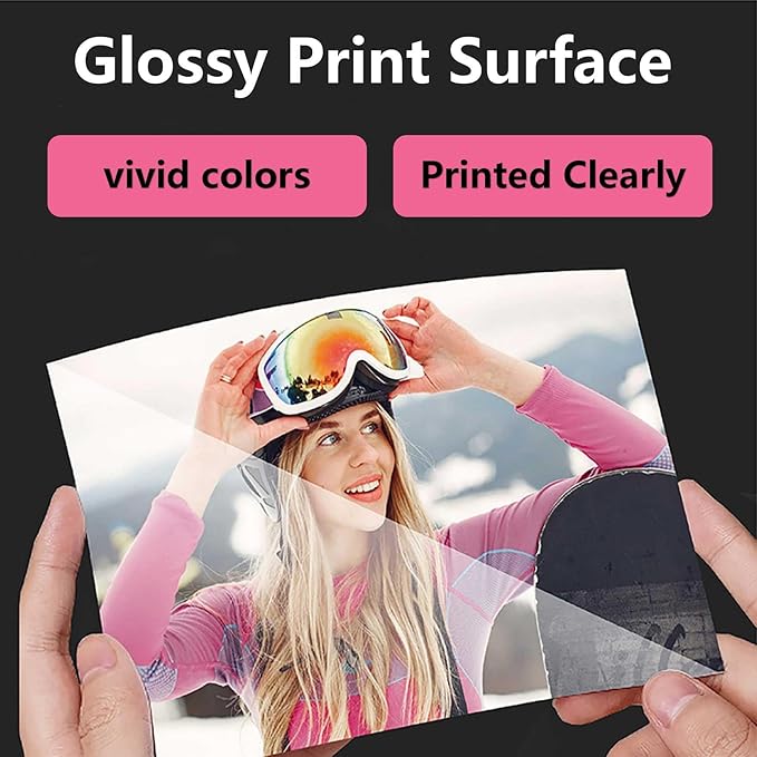 ZHADDLI Inkjet Glossy Photo Paper, 8.5X11 Inches,Pack of 200 Sheets, Compatible with Inkjet Printer Use DYE INK，Glossy Thin Inkjet Paper115gsm