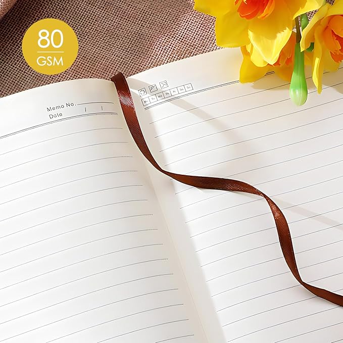 ipoul Soft Cover Notebook, A5 Journal, 6"x8" Lined Notebook for Writing, Wide Ruled Journal, PU Leather Softcover Journal, Gifts for Women, Yellow Daffodil