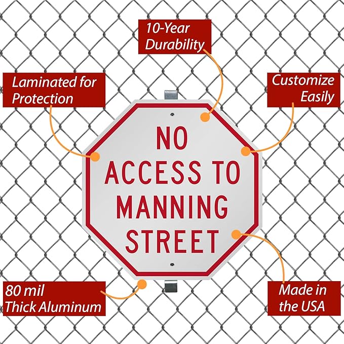SmartSign “Customizable Octagon Red Sign Template” | 18" x 18" Aluminum, Made in USA
