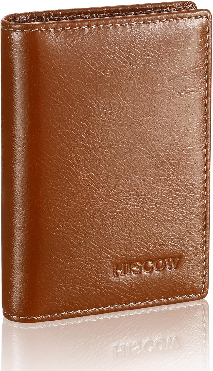 Leather Business Card Case Holder for Men & Women, Italian Calfskin
