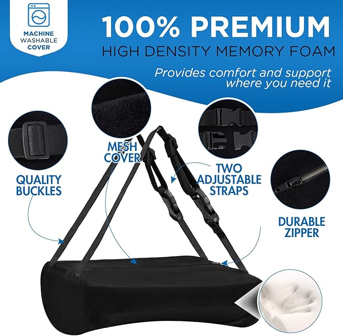 Niceeday Lumbar Support Pillow for Office Chair Car, Gaming Chair Lower Back Pain Relief Memory Foam Cushion with 3D Mesh Cover Ergonomic Orthopedic Back Rest Lower Back Support