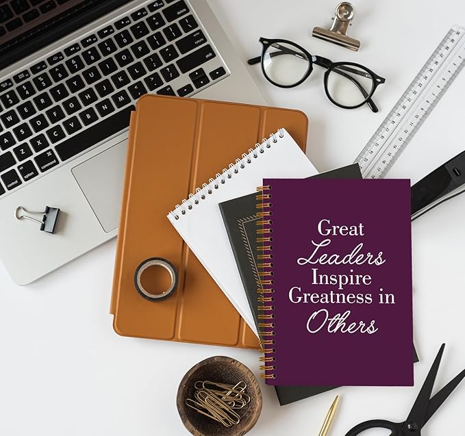 OXW Purple Meeting Notebooks for Work, Leadership Gifts Office Work Notebook Journal for Writing Note Taking, Thank You Gifts for Women Men Leader Principal Boss Mentor Manager, 5.5"x8.3"