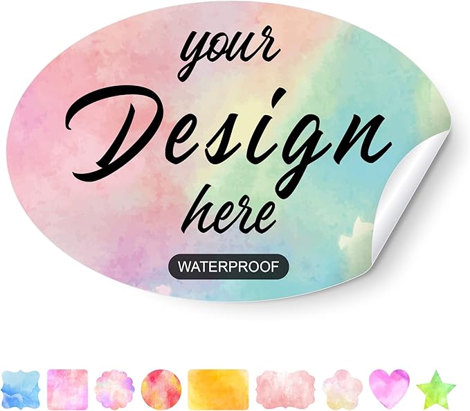 Custom Stickers Personalized Labels - Customized Stickers with Any Design Image Logo Text,Custom Stickers for Business Logo,Custom Thank You Label Stickers,100 Labels (Oval,6"x4")