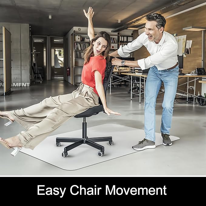 Kuyal Chair Mat for Hardwood Floor,46 x 53 inches Rectangle Desk Durable Wood/Tile Protection Mat for Rolling Chairs, Non-Studded Bottom