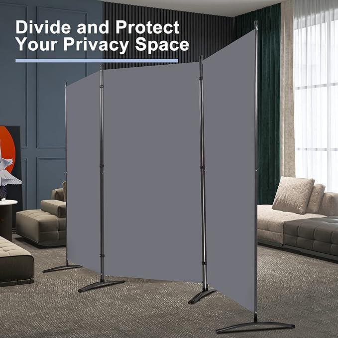 Room Divider 6FT Folding Privacy Screens, 3 Panel Partition Room Dividers w/Freestanding Design, Portable Wall Divider for Room Separtation, Fabric Screen Panel for Home Office Bedroom Dorm