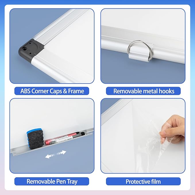 Grtard 24" x 18" Magnetic Dry Erase Whiteboard for Wall, Hanging Magnetic White Board with Marker & Magnets, Smooth Writing Dry Erase Board for Office & Home, Christmas Practical Gift Idea