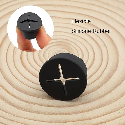 Desk Grommet, 1 Inch Flexible Rubber Grommets, Silicone Cable Cord Grommet Wire Hole Cover for Desk, Table and Other Furnitures(12Pack)
