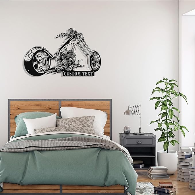 Custom Motorcycle Metal Sign Personalized Biker Name Sign Motorcycle Wall Art Motorbike Signs Garage/Man Cave Decor Gift for Bikers Men Husband