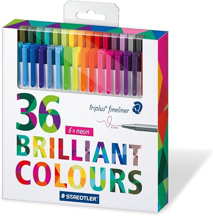 Staedtler 334C36JBLU Johanna Basford Triplus Fineliner Pens for Adult Coloring Books (Set of 36)