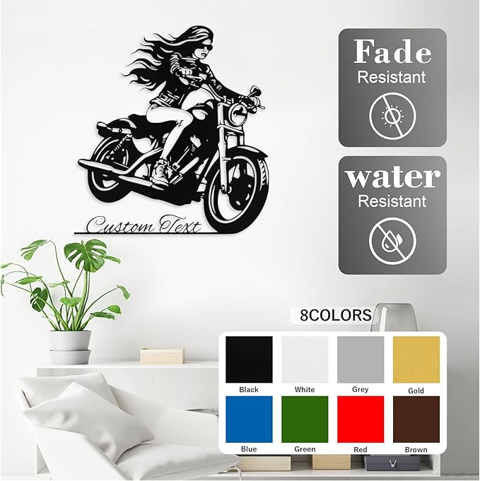 Custom Motorcycle Metal Sign Personalized Biker Name Sign Motorcycle Wall Art Motorbike Signs Garage Decor Gift for Bikers Motorcycle Lover Gifts