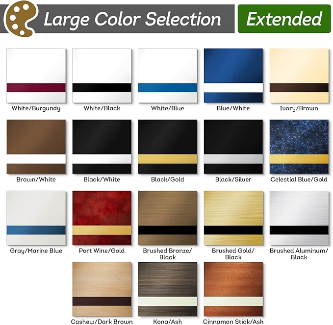 Name Plates for Doors, Custom Office Door Signs, Personalized Wall Plaques - 2.5x8 Inch, 18 Colors, (Prestige) Made in USA By My Sign Center