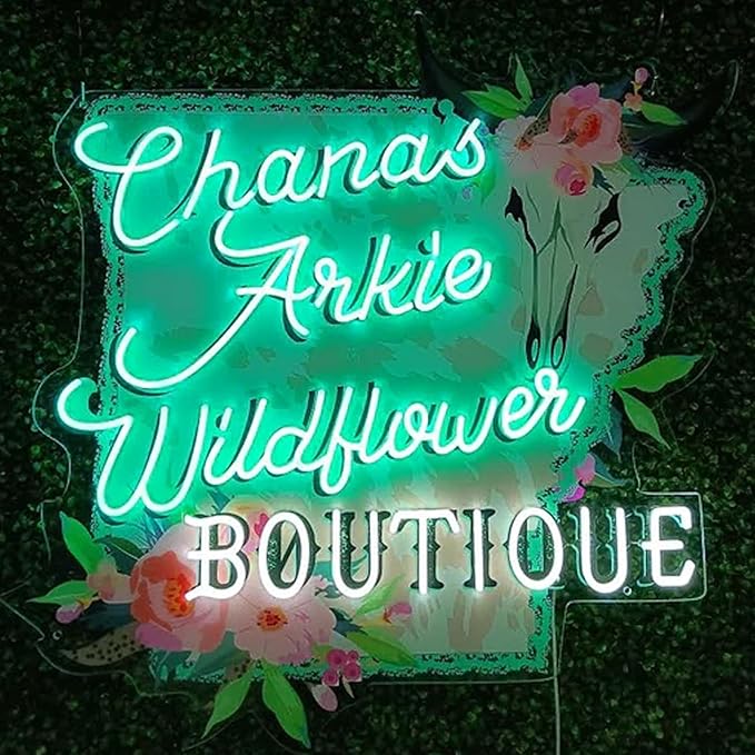 Custom Neon Sign Logo, Personalized LED Shop Name Logo Sign for Business Wall, Hanging Neon Lights Customizable Upload Picture UV Printed for Bar Nail Hair Office Room Home Decor, Size 10-60in Large