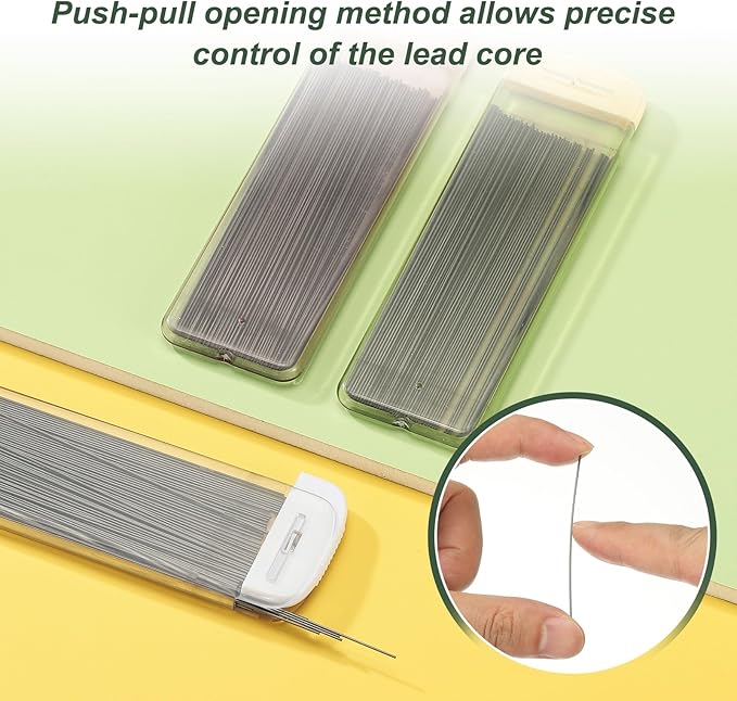 PATIKIL 600Pcs HB Mechanical Pencil Lead, 0.5mm Black Lead Refill Break Resistant Pencil Refills for Writing Office Supplies, White/Yellow/Pink