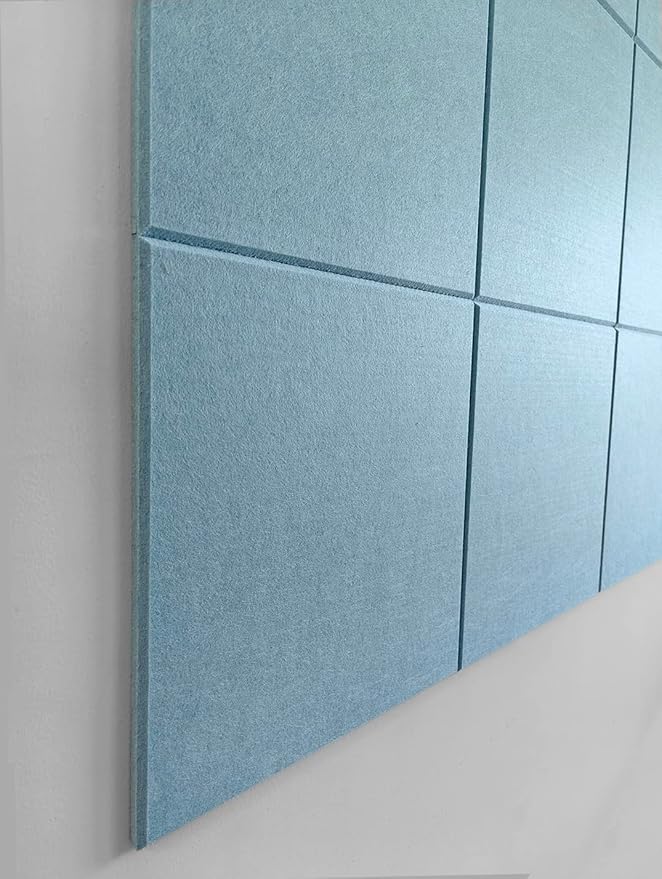 DECORITA Felt Wall Tiles | Large Cork Board Alternative | Aesthetic Felt Bulletin Board for Office, Home & Classroom | Large Cork Boards for Walls Pinboard (12-Pack) | Baby Blue