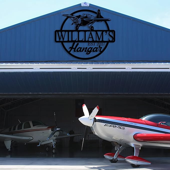 Personalized Metal Airplane Wall Art, Airplane Name Sign, Customized Pilot Name Sign, Airplane Hangar Sign Decor, Aviation Home Office Decor, Large Outdoor Decor, Pilot Gifts, Aircraft Lovers Gift