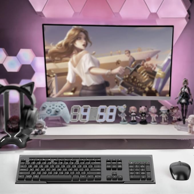 Beego Ergonomic Computer Keyboard Stand - Black Acrylic Keyboard Riser Tilted Keyboard Holder Keyboard Tray with Black Non-Slip Strip for Easy Typing at Home School Office Desk Accessories