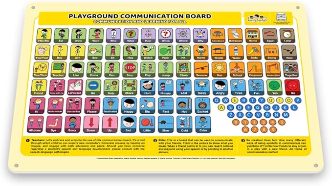 Outdoor Rated Plastic School Playground Communication Board - Weather-Proof Inclusive Communication Aid for Autism & Inclusive Play