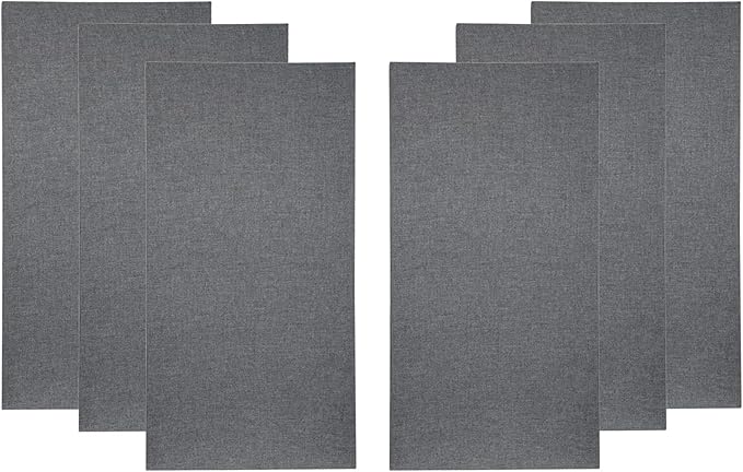 ATS Acoustics Home Office Residential Acoustic Treatment Room Kit Sound Absorbing Acoustic Panel 6 Pack for 50-100 Sq Ft (Charcoal)