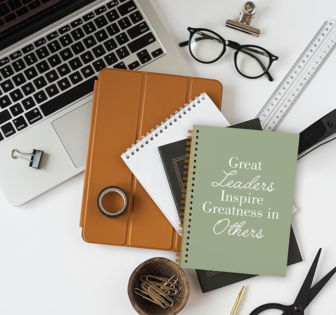 OXW Sage Green Notebooks for Work, Employee Appreciation Gifts, Leadership Gifts Notebook Journal for Writing Meeting Office, Thank You Gifts for Women Men Leader Mentor Boss Manager, 5.5"x8.3"
