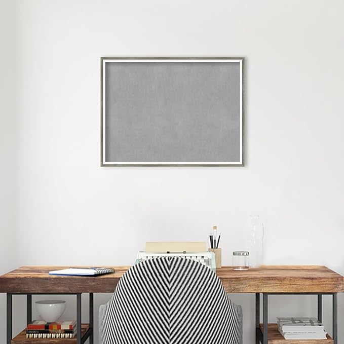 Amanti Art Silver Framed Magnetic Board 19x25 Medium Vision Board for use with Magnets, 100% Metal Sheet to Display Items as Office Decor or for Home Organization in mudroom, Kitchen or Kids Room