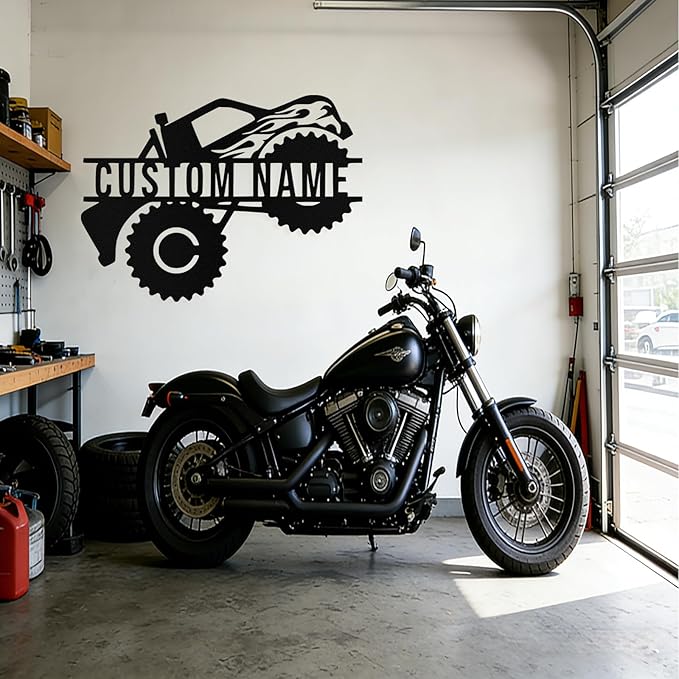 Custom Dirt Bike Metal Signs Personalized Motorcycle Name Sign Custom Garage Decor Motorbikes Wall Art Decor Motorcycle Sign Men Room Decorate Gifts for Men Husband Rider
