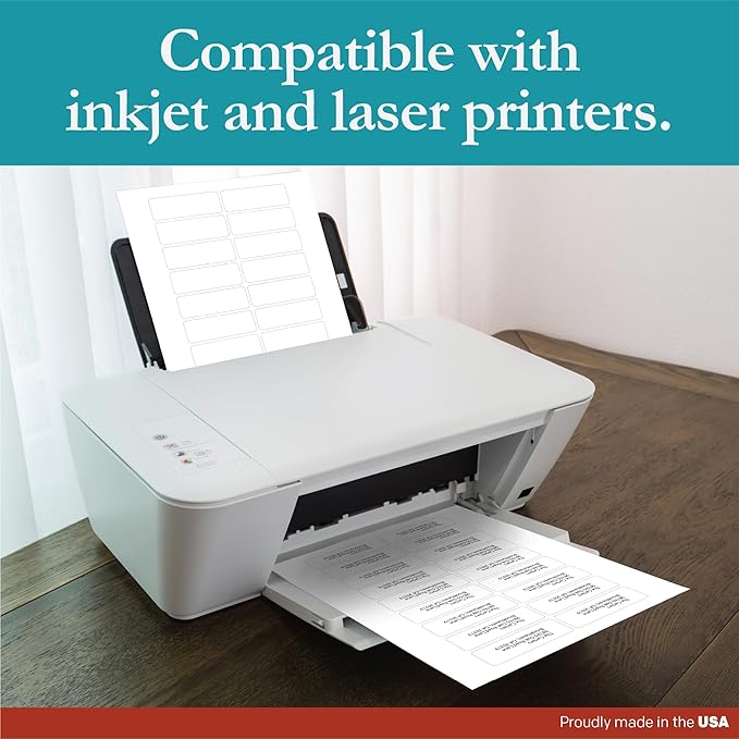 Premium Label Supply White Sticker Address Labels – 3" x 1" – Laser/Inkjet Compatible – (18 per Sheet), 500 Sheets – 9000 Total Adhesive Labels