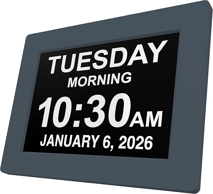 American Lifetime New 2026 Dementia Clock Large Digital Clock for Seniors, Large Display with Custom Alarms, Calendar Clock with Day & Date for Elderly, Clear Numbers Alzheimer Digital Clock Winter