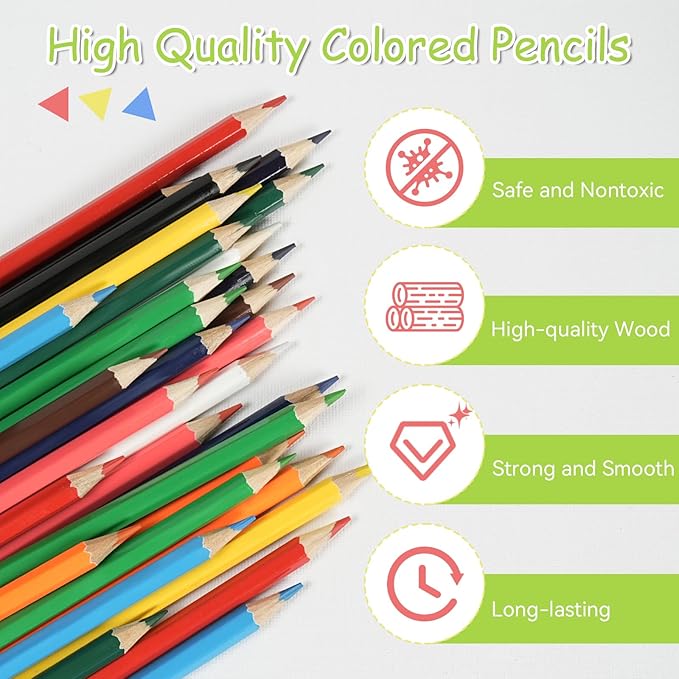 S & E TEACHER'S EDITION Colored Pencils 240Pcs,Coloring Pencils Set Drawing Pencils for Sketch, Woodcase Lead Pencils, Wooden Colored Pencils, Back to school Christmas Gifts
