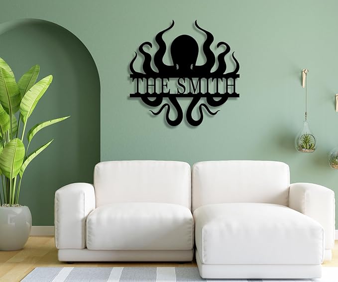 Custom octopus metal signs，personalise octopus wall art，octopus decor，funny octopus metal signs，octopus bathroom decor，personalized metal signs for outdoors