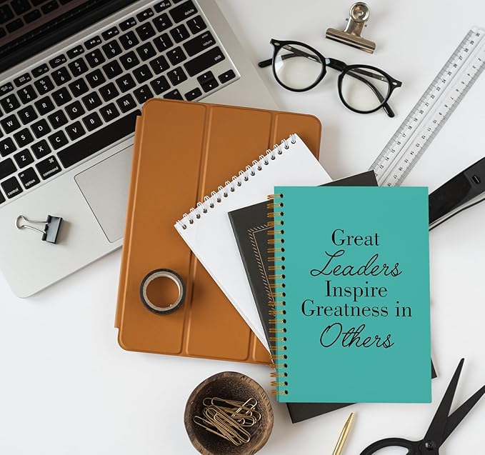 OXW Green Meeting Notebooks for Work, Leadership Gifts Office Work Notebook Journal for Writing Note Taking, Thank You Gifts for Women Men Leader Boss Mentor Principal Manager, 5.5"x8.3"