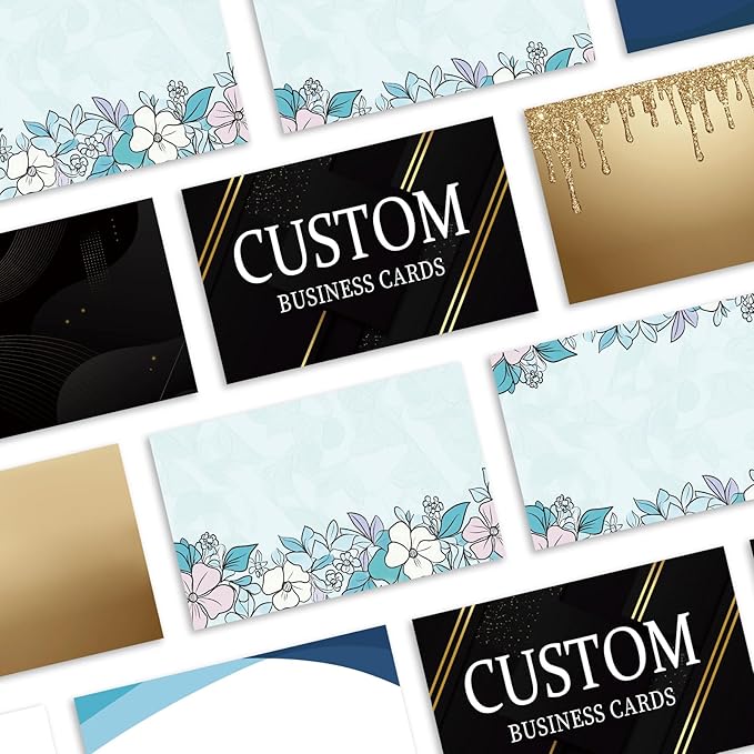 Custom Business Cards - 300gsm Matte Paper Waterproof Front & Back Printed 3.5x2 inch Customizable Logo/Text/QR Code 100/200/500/1000/2000 Pcs