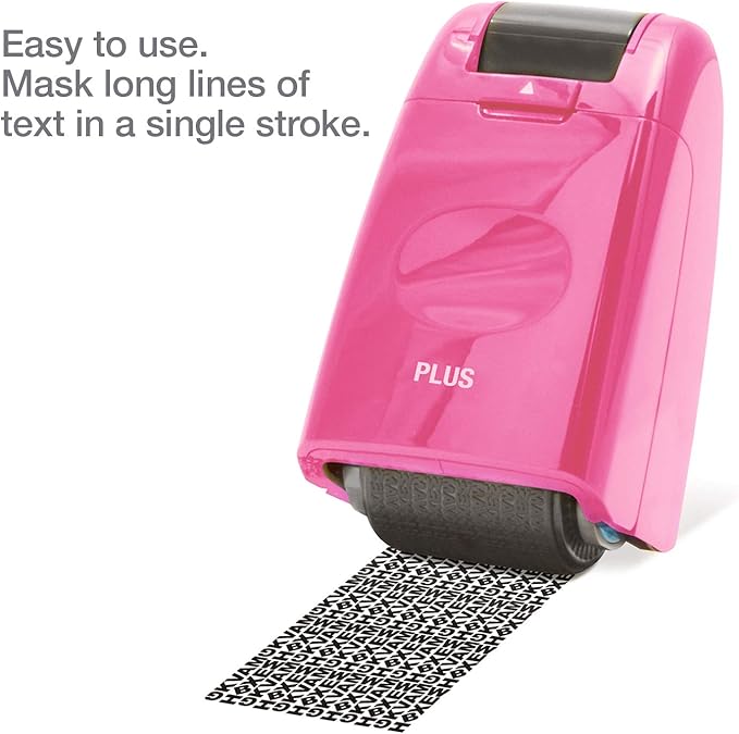 Guard Your ID Wide Stamp Roller for Identity Protection, Pink