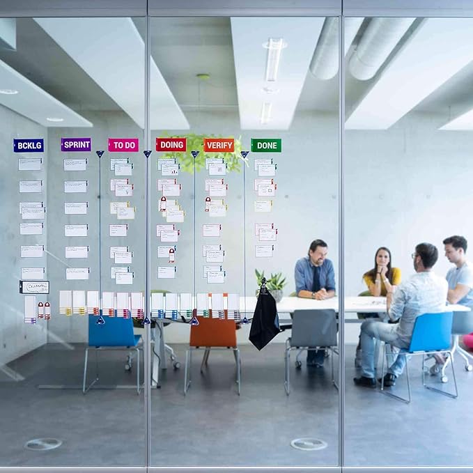 PATboard Kanban Board and Scrum Board – Full Toolset with 137 Scrum Cards for glassboard, Window – Nanocups Technology – Agile Board, Kanban Board kit – Project Management Tools