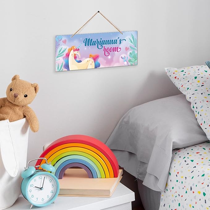 Custom Girl/Boy Name Sign, Personalized Children Room Decor Sign For Kids Bedroom, Castle Tent And Wall For Christmas Sign, 5x13 Inches, ACM, Made in USA