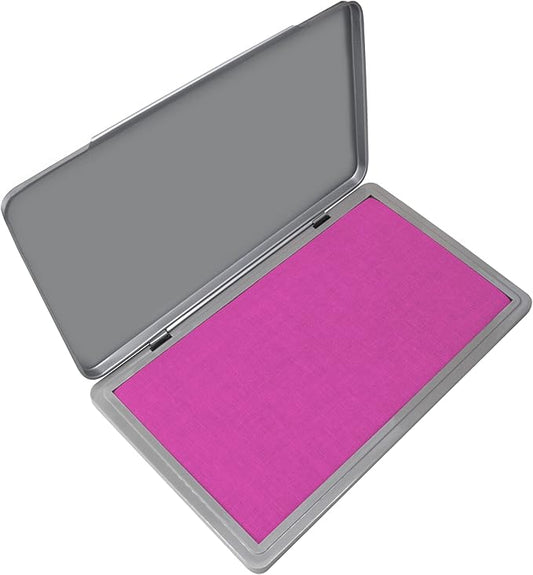 Metal Case Stamp Pad Large Size, Pink Color - Size: 3" x 6" - Choose from 15 Ink Colors