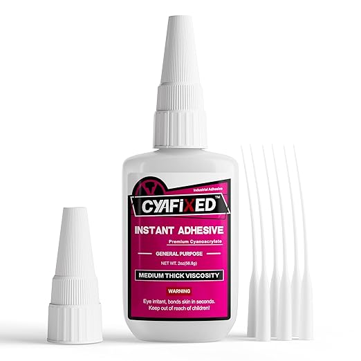 Medium-Thick Super Glue for Wood Plastic Ceramic, 56.8 Gram (2oz) All Purpose Clear Cyanoacrylate Adhesive, Heavy Duty CA Glue for 3D Printing PLA Model Shoe Aquarium Leather Glass Rubber Craft