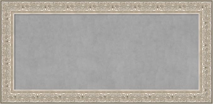 Amanti Art Silver Framed Magnetic Board 27x55 Oversize Vision Board for use with Magnets, 100% Metal Sheet to Display Items as Office Decor or for Home Organization in mudroom, Kitchen or Kids Room