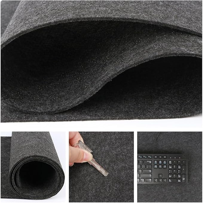 DAWNTREES Large Felt Desk Mat, 40''x16'' Full Desk Mouse Pad, Office Computer Desk Mat for Keyboard,100X40cm Felt Desktop Mat for Desk Pad Protector