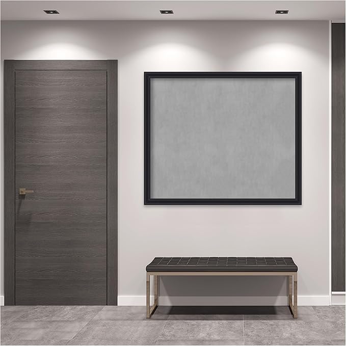 Amanti Art Black Framed Magnetic Board 44x52 Oversize Vision Board for use with Magnets, 100% Metal Sheet to Display Items as Office Decor or for Home Organization in mudroom, Kitchen or Kids Room