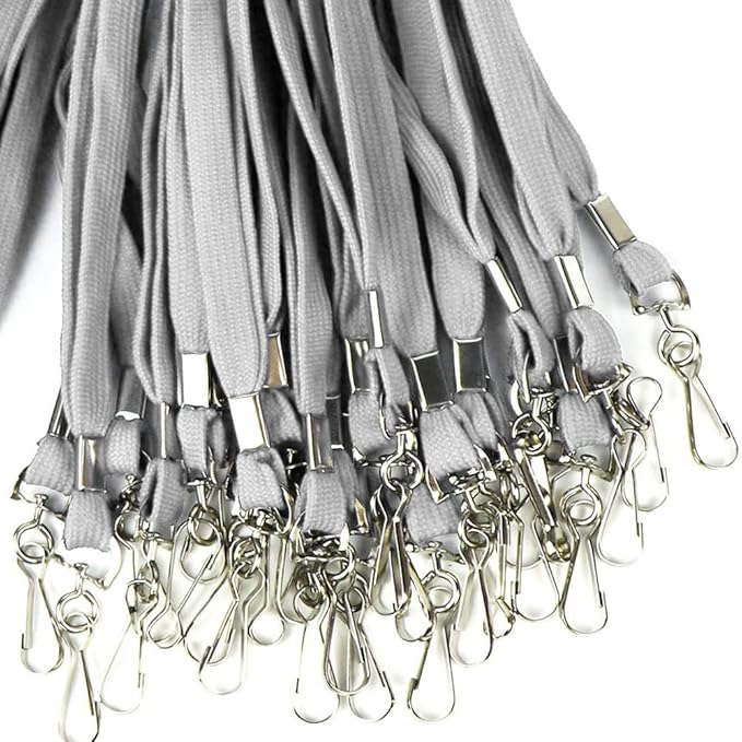 Ollain Badge Lanyards Flat Lanyard Swivel Hooks Durably Neck Bulk lanyards with Clip 100 Pack