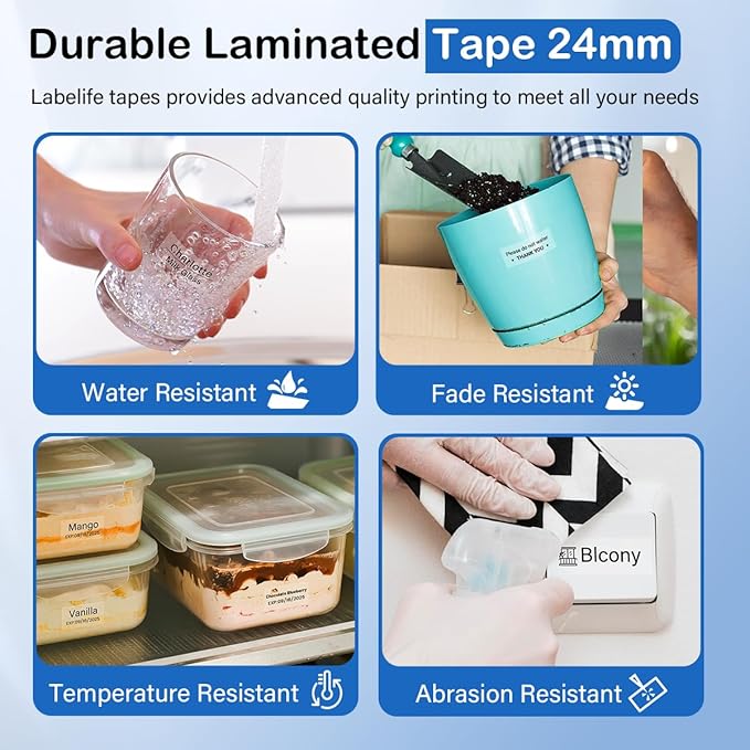 Labelife TZ Tape 24mm 0.94 Laminated Clear TZe-151 Compatible with Brother P Touch TZe Label Tape 1 Inch Label Maker Tape TZe151 for Brother PT-D600 PT-D610BT PT-P710BT PT-P700 PT- P910BT, 5-Pack